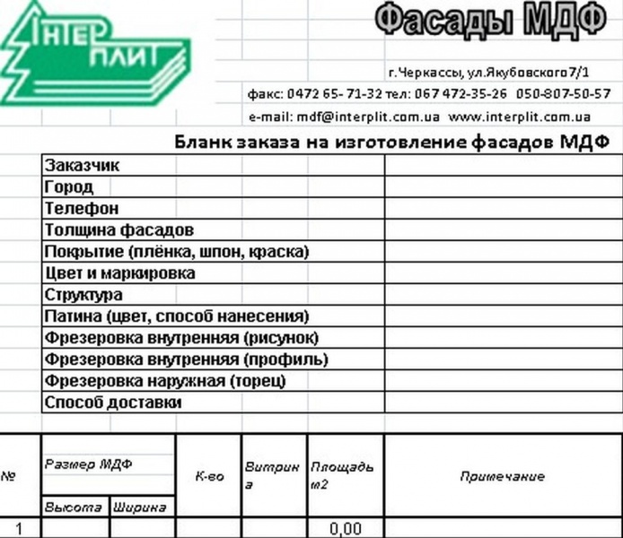 БЛАНК ЗАМОВЛЕННЯ