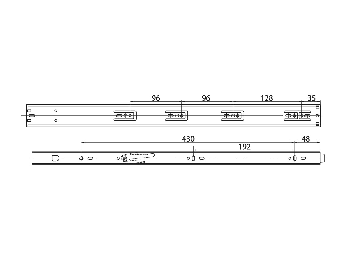 Направляючі кулькові 550мм GIFF Push to open H=45 PRIME