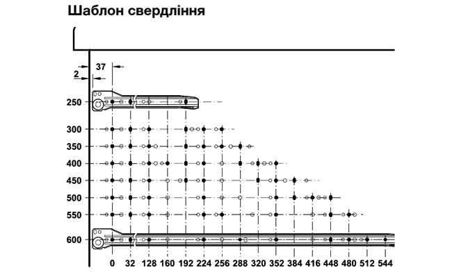 Направляюча роликова частковий висув 500 мм 15 кг 431.16.705